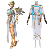 Halloweez Overwatch Mercy Victory Cosplay Outfit - Angela Ziegler Summer Games Edition - Halloweez